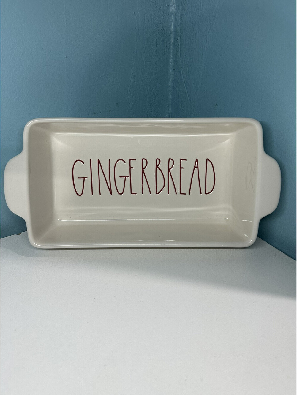 Rae Dunn GINGERBREAD Holiday Christmas Loaf Baking Dish Pan 9”x5” & 2” Deep
